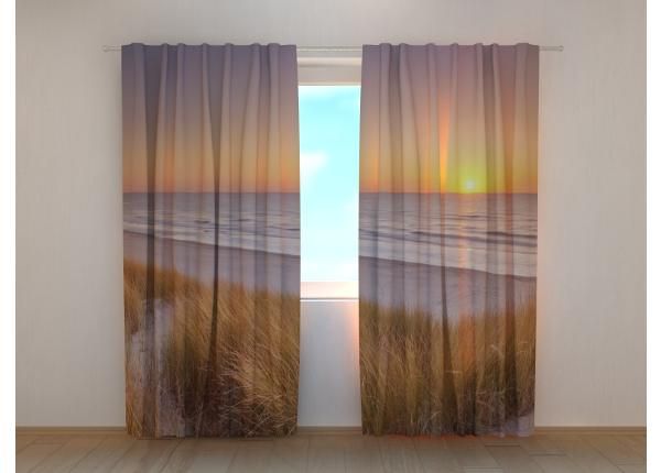 Pimennysverhot Dunes and Beach at Sunset in The Netherlands 240x220 cm