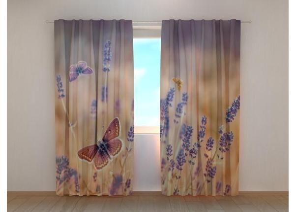 Puolipimentävä kuvaverho Butterflies on Lavender 240x220 cm