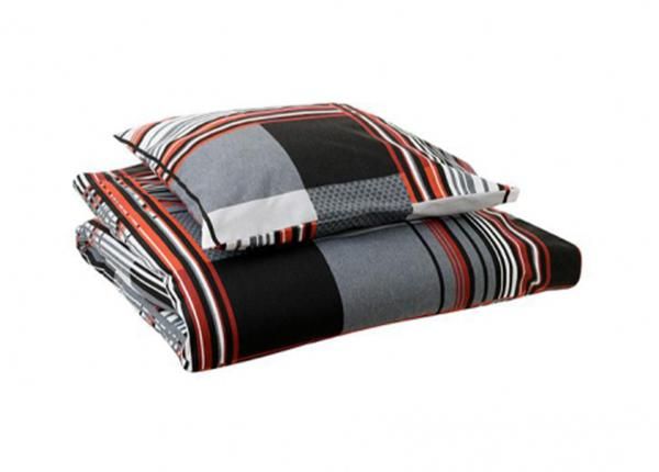 Pussilakanasetti Black-Red 10319, pussilakana 150x210 cm + tyynyliina 50x60 cm