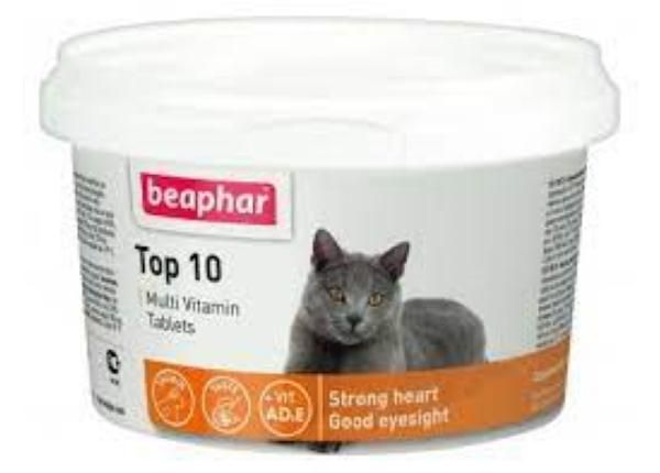 Ravintolisä Beaphar Top 10 Multivitamiin Cat N180