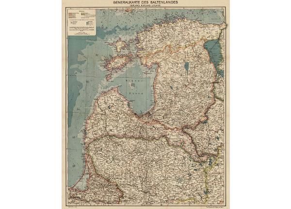 Regio seinäkartta Generalkarte des Baltenlandes 1917