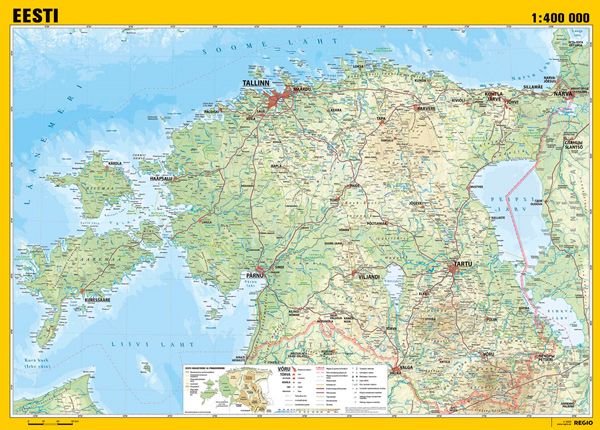 Regio Viron maantieteellinen seinäkartta 99x70 cm