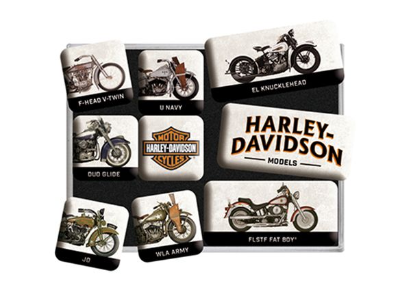 Retro magneetit HARLEY-DAVIDSON MALLIT, 9 kpl