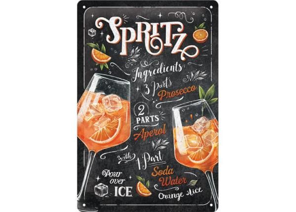 Retro metallijuliste 20x30 cm / Aperol Spritz