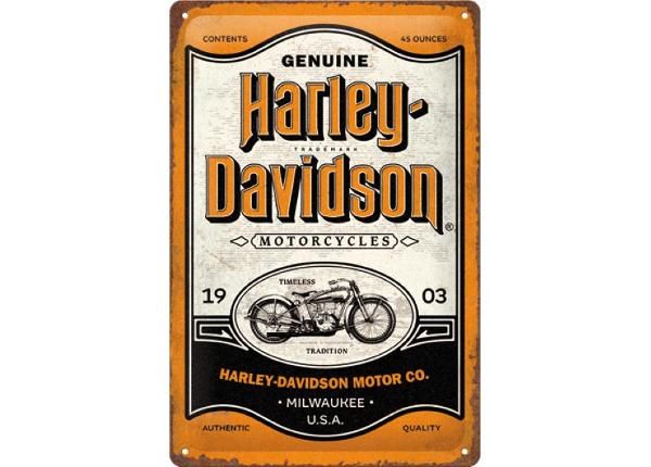 Retro metallijuliste 20x30 cm Harley-Davidson - Genuine Motorcycles Milwaukee