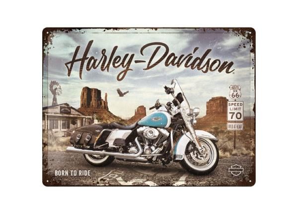 Retro metallijuliste 30x40 cm Harley Davidson - Route 66 Road King Classic