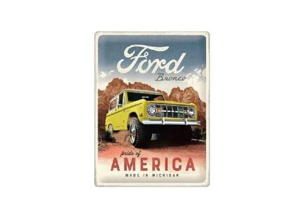Retro metallijuliste Ford - Bronco Pride Of America 30x40 cm