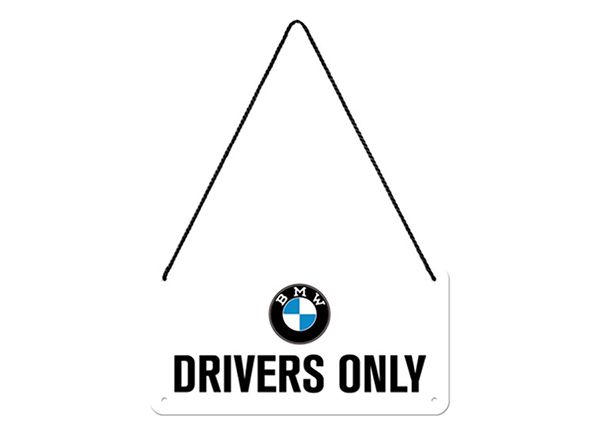 Retro metallitaulu BMW - Drivers Only 10x20 cm