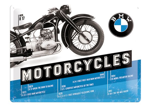 Retro metallitaulu BMW Motorcycles R 17 30x40 cm