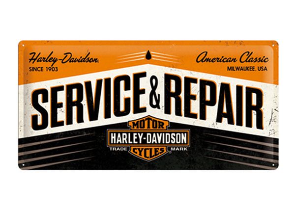 Retro metallitaulu Harley-Davidson Service & Repair 25x50 cm