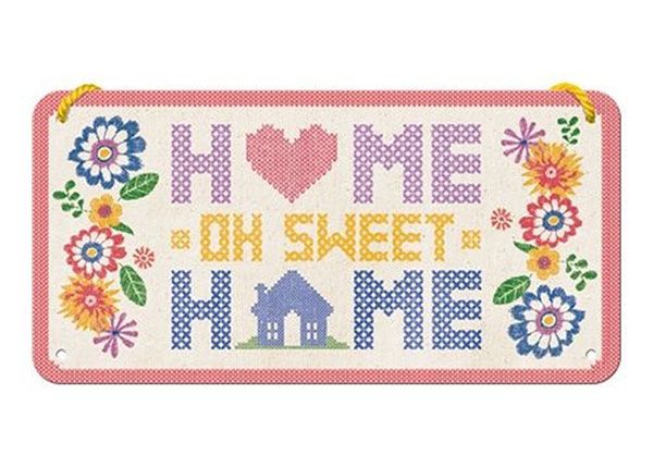 Retro metallitaulu Home Sweet Home 10x20 cm