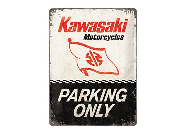 Retro metallitaulu Kawasaki Parking Only 30x40 cm