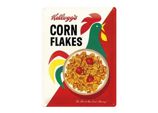 Retro metallitaulu Kellogg's Corn Flakes Cornelius 30x40 cm