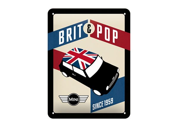 Retro metallitaulu Mini Brit & Pop 15x20 cm