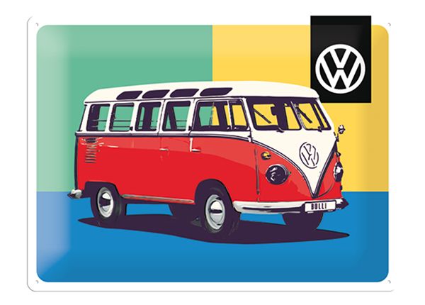 Retro metallitaulu VW Bulli Pop Art 30x40cm