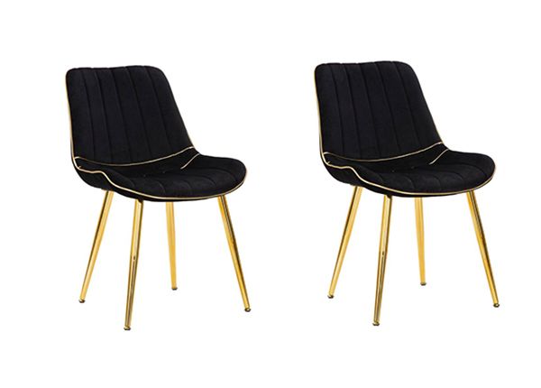 Ruokapöydän tuolit Glam 2 kpl, musta / kullanvärinen