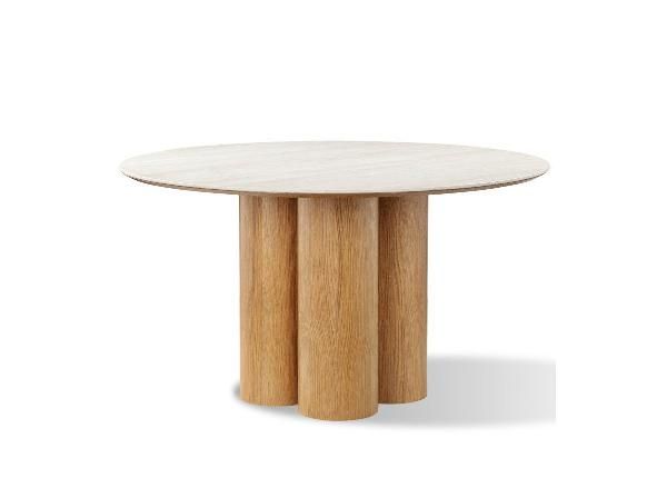 Ruokapöytä Oliin D120, tammi/vaaleanbeige