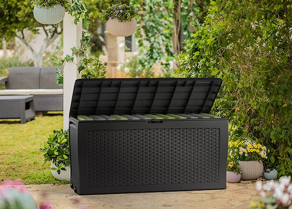 Säilytyslaatikko ulkokäyttöön Keter Samoa Rotang, grafiitti