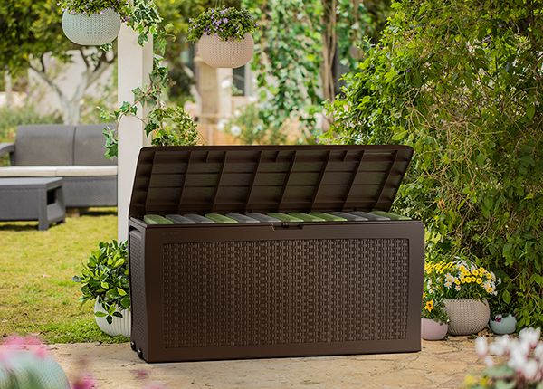 Säilytyslaatikko ulkokäyttöön Keter Samoa Rotang, ruskea