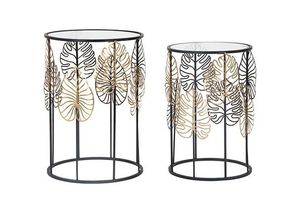 Sarjapöytä Glam 2 kpl, kullanvärinen/musta