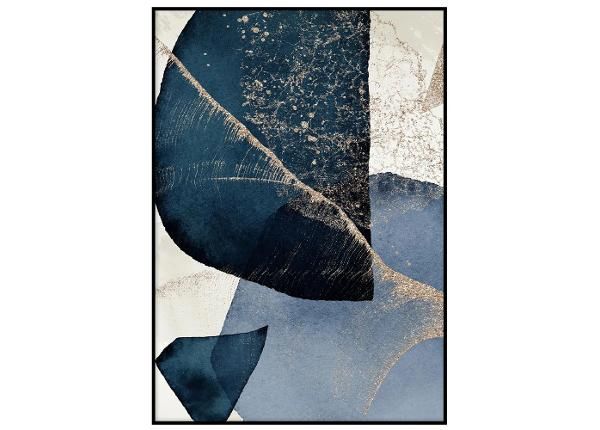 Seinäjuliste Abstrakti sininen I