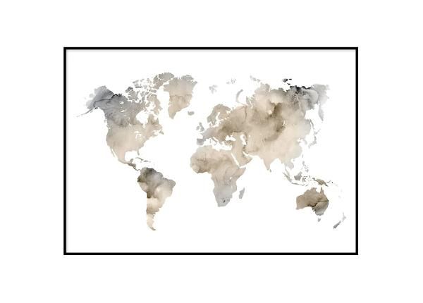 Seinäjuliste Beige maailmankartta