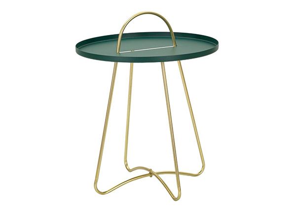 Sivupöytä Grent Ø 45 cm, vihreä/kullanvärinen