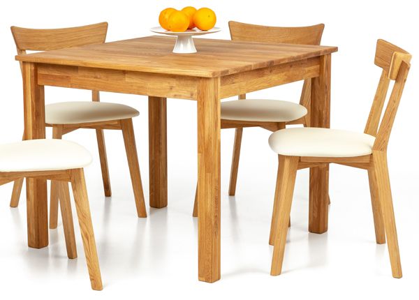 Tammi ruokapöytä Lem 90x90 cm + 2 tuolia Viola beige