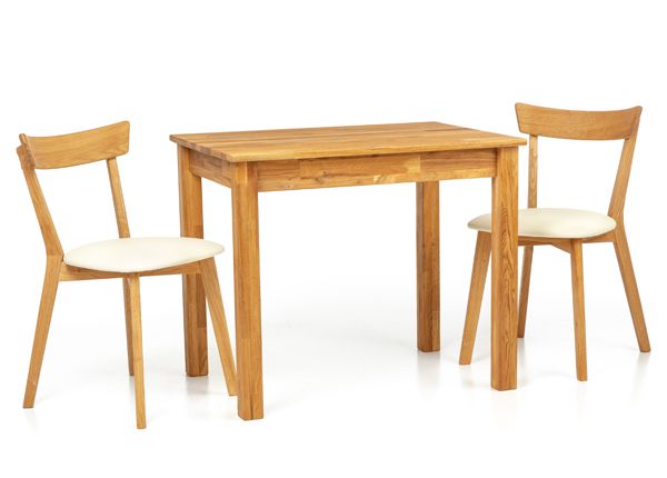 Tammi ruokapöytä Len23 90x65 cm + 2 tuolia Viola beige