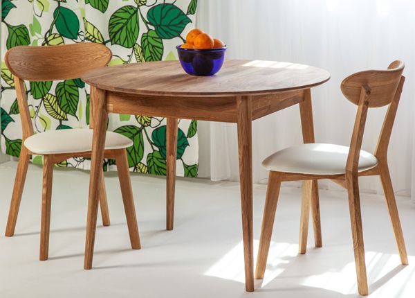 Tammi ruokapöytä Scan Ø100 cm + 2 tuolia Irma