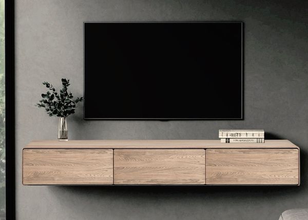 Tammipuinen TV-taso Hamilton 160 cm, seinäasennus
