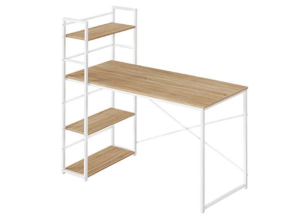 Tietokonpöytä hyllyllä