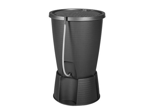 Vesisäiliö Keter Indigo 220 L alustalla ja letkulla