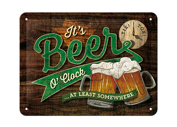 Vintage juliste It's Beer O'Clock... 15x20 cm